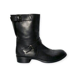 New Diego‎ Dolcini black leather biker boots, Size 39 EU